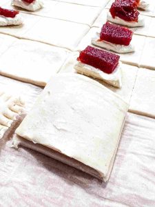 side view of formed guava pastries
