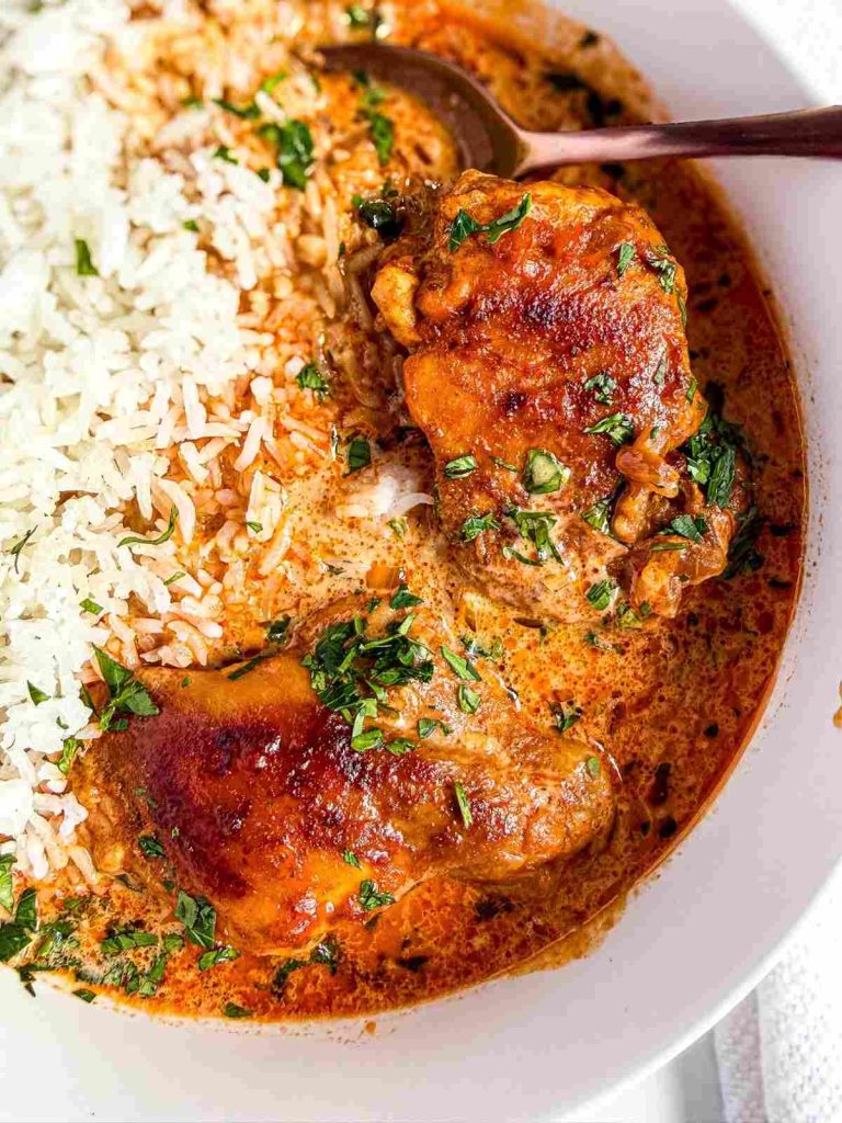 Creamy Coconut Milk Chicken Thighs in Bowl