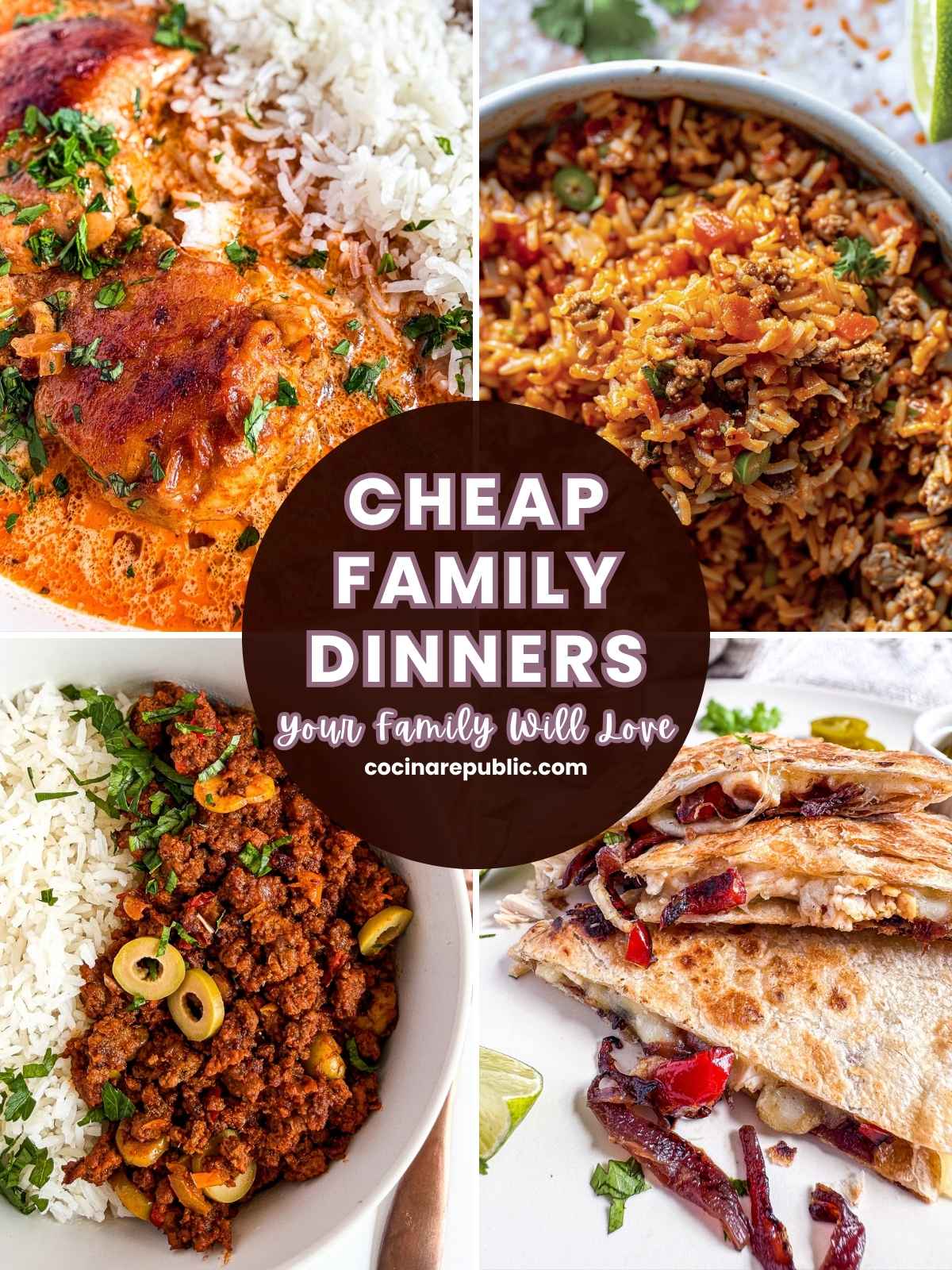 overhead view of Featured Image Cheap Family Dinners Your Family Will Love